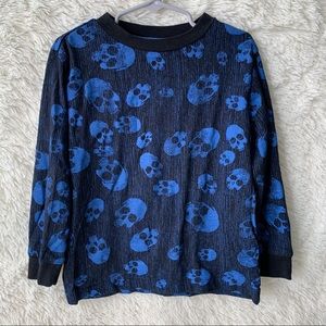 Old Navy Blue Skull Long Sleeve Top